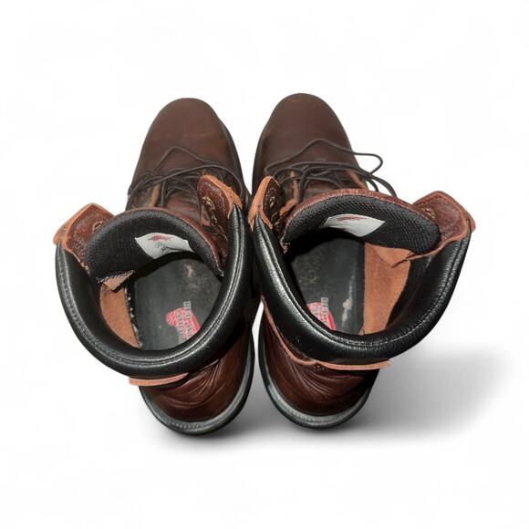Red Wing 606 Leather Work Boots 9.5 D Brown Lace Up Outdoor Supersole Steel Toe - Picture 5 of 8